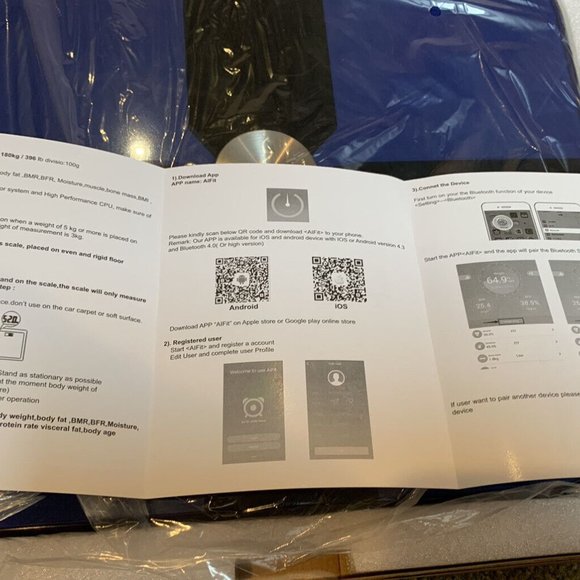 New!  LEADZM Bluetooth Body Fat Scale F20E-BT Smart Blue Scale Digital Bathroom - Picture 2 of 5